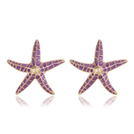 EVER FAITH Starfish Earrings Enamel for Women Beach Ocean Sea Star Fish Summer Jewelry Gifts for Ocean Lovers, Enamel, No Gemstone