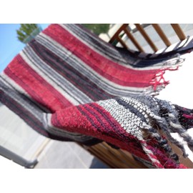 YARAWI 100% Baby Alpaca Scarf For Women. Exclusive Black And Red Tones Design. Handmade Fashion Accessory. Made In Peru With Baby Alpaca Fiber. Extremely Soft, Warm and Hypoallergenic