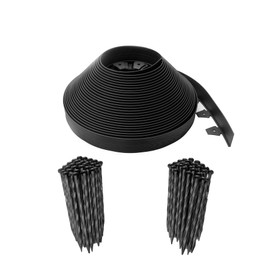 EasyFlex 2.5" Tall Wall No-Dig Landscape Edging Kit - 100 Foot, Black