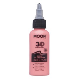 Smiffys Moon Glow - Glow in the Dark 3D Fabric Paint - 30ml - Red - Textile paint for clothes, t-shirts, bags, shoes & canvas