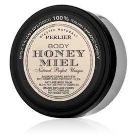 Perlier Honey Miel Bálsamo Corporal Antienvejecimiento - Crema de lujo rica e hidratante para la piel hecha con miel italiana 100% orgánica y jalea real pura para hidratación profunda, 6.8 fl oz
