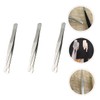 jojofuny 3pcs Stainless Steel Tweezers for False Eyelashes Eyebrow Shaping