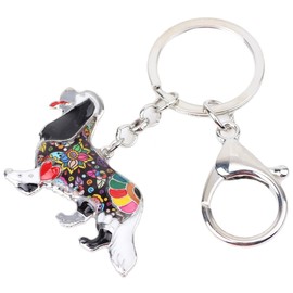 Cadena de aleación esmaltada, diseño de perro Cavalier, King Charles Spaniel, Azul, 33mm x 46mm