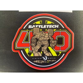 Virtual World BattleTech 40th Anniversary Sticker With MadCat BattleMech