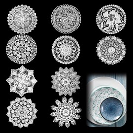 10 Pack White Crochet Lace Small Doilies, Crochet Placemats, Vintage Placemats, Lace Doilies for Tables for Tables Kitchen Coasters Wedding Birthday Party (White)
