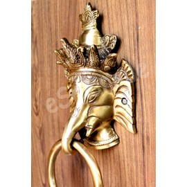 ESPLANADE Elephant Brass Door Knockers | Door Decor Accessories | Brass Gate Knockers for Home Decor - 8" Door Handle Vintage Hardware