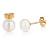 NKlaus Pair of Genuine Freshwater Pearl Stud Earrings 333 Yellow