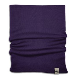 100% Merino Wool - Midweight Neck Gaiter - Skiing Neck Warmer - Winter Face Mask - Multipurpose Headwear - Dark Purple - Moisture Wicking Neck Wear