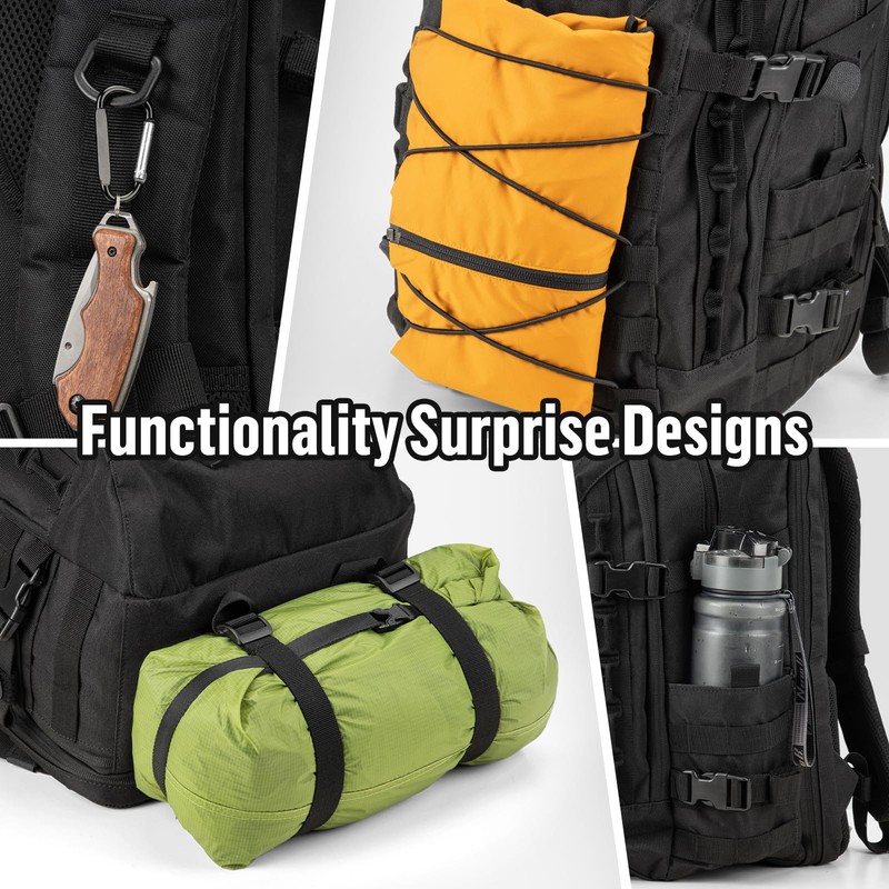 Urban Braver 25L Tactical Backpack for Men: Military MOLLE Assault