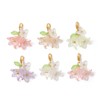 DanLingJewelry 60Pcs Colorful Acrylic Flower Leaf Pendants Delicate Lily Floral