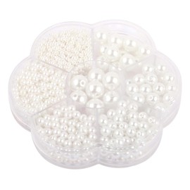 1150 Perlas para Pulseras perlas para bisuteria Perlas Artísticas cuentas redondas blancas Tamaños Surtidos 3/4/5/6/8/10/12 mm Cuentas de Perlas para Manualidades Decoración Bisutería y Bricolaje (blanco, 3/4/5/6/8/10/12mm)