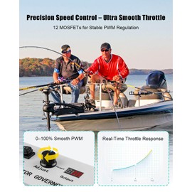 ZXWATC 12V-24V 50A DC Motor Speed Controller with Forward-Brake-Reverse Switch, Over-Temperature Protection, PWM Controller for Towing Boat Engine, Blower, Fan and Electric Lawn Mower