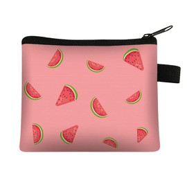 FAVORTALK Ladies Coin Purse Mini Watermelon Fruit Print Cash Bag Zipper Small Wallets Pouch Change Bag for Women, 14313