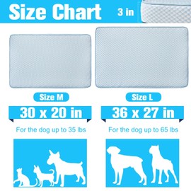 EXPAWLORER Dog Cooling Mat, 36 * 27in Upgraded Thick Non-Slip Bed Pad with Chill Soothing Fabric for Large Dogs Cats Pets in Summer Keep Cool, Portable Washable Kennel Bed with Waterproof Inner Cover
