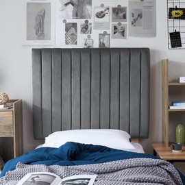 Tavira Allure® College Dorm Headboard - Classic Panel - Velvety Charcoal Gray