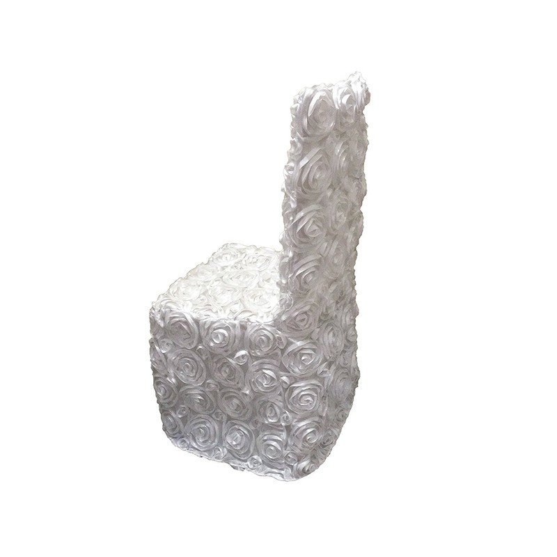 Luchuan White Rosette Banquet Chair Cover for Wedding (type 2)