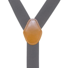 Cedrainy Suspenders for Men 3 Swivel Hooks 1.4 Inch Wide Adjustable Elastic Braces with Heavy Duty Belt Loops(Dark Grey)