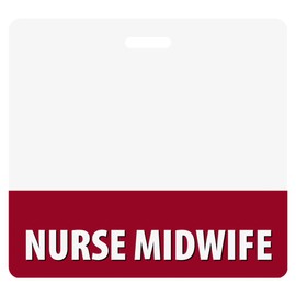 Nurse Midwife Burgundy Badge Buddy H Heavy Duty 1 Pc - Spill & Tear Proof Cards - 2 Sided USA Printed Quick Role Identifier ID Tag Backer by BadgeZoo