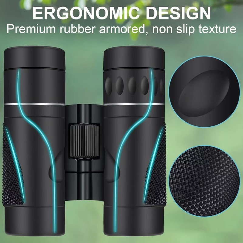 DRANBOL 12X25 Mini Pocket Binoculars for Adults Kids, Small Compact