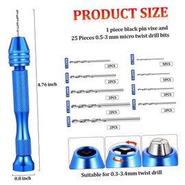 Gadpiparty 1set Precision Pin Vise Mini Drill Set with Swivel Head for Hobbyists and DIY Projects Portable Rotary Tool for Electronic Assembly and Model Making 76pcs
