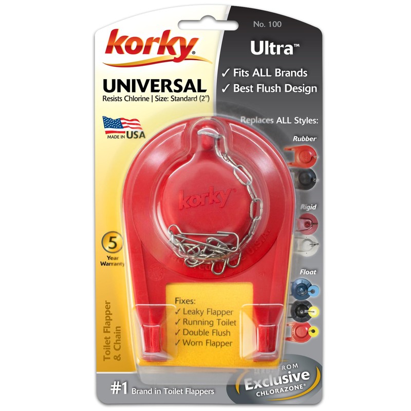 Korky 100BP Ultra High Performance Flapper Fits Most Toilets -