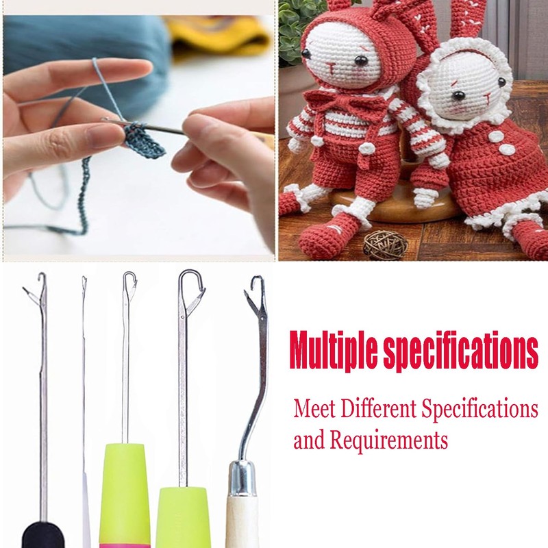 HAMIYELL Pack of 5 Different Sizes Latch Hook Crochet Needle