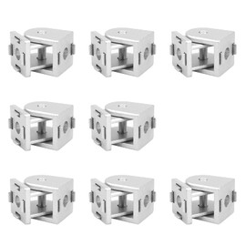 TSSS Pack of 8 Flexible Swivel Aluminium Profile Connectors from the Series 2020 Extrusion Profile, 180° Hinge, Pivot Joint Angle