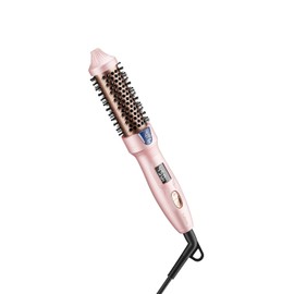 MINI Thermal Brush 1 Inch, Small Curling Brush | For Short Hair, Ionic Tourmaline Ceramic, Anti-Frizz,Volumizing, Adjustable Temperature, Dual Voltage, COMPACT-SIZE