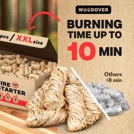 300 pcs Large Fire Starters for Fireplace, Natural Fire Starter for Campfires, for Wood Stove, BBQ, Grill, Pizza Oven, Outdoor Fire Pit, Chimney Charcoal Starter