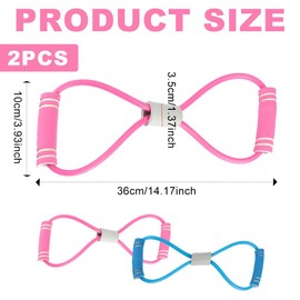 Figure 8 Resistance Band with Handles, Chest Expander for Back/Shoulder/Arm Workout - Adjustable Portable Full Body Stretch Rope, High Tension Fitness Straps for Women Men, Home/Gym/Travel Use