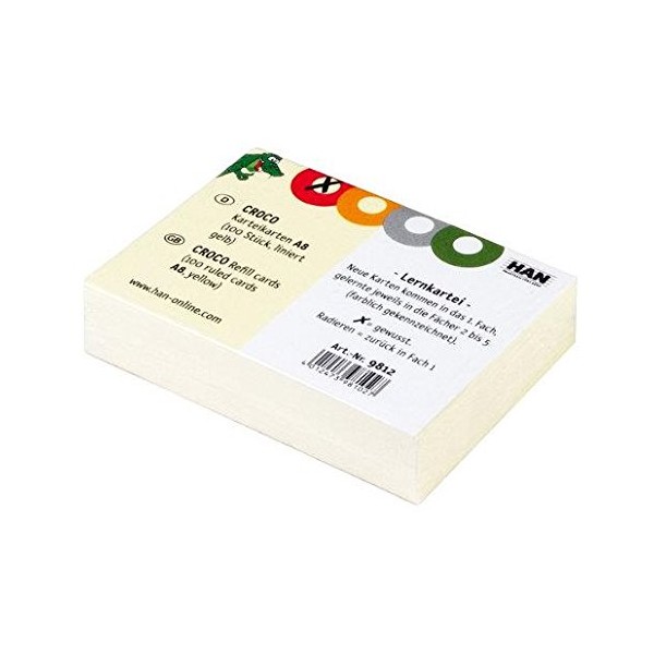 Index Cards for Croco DIN A8, Yellow, Pack of 300,