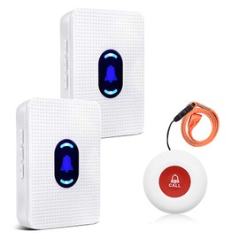Daytech Seniors Emergency Call Button for Seniors Home Emergency Call Home Care Emergency Bracelet Seniors for Elderly Patients and Seniors with Disabilities (2 x Receiver + 1 x Transmitter)