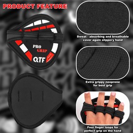 QTF Gym Grips Pads - Neoprene Gloves Gym Palm Protector Weight Lifting Grips Replacement of Workout Gloves Men and Women - Lifting Grips Pads for Weightlifting, Calisthenics & Pull Ups (Camo-Green)