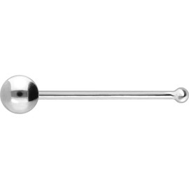 PIERCINGLINE 925 Sterling Silver Nose Piercing Ball Piercing Nose Stud, Silver, Without Stone