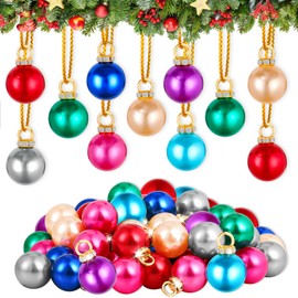 ASTNIC 64 Pieces 8 Colors 15mm Christmas Tree Baubles Christmas Ball Ornaments Mini Shatterproof Xmas Hanging Pendants Ball for Holiday Wedding Party Gifts Decoration (Mixed Color)