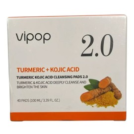Vipop Kojic Acid & Turmeric Cleansing Pads - Exfoliation - 40 pads - Exp 10/27