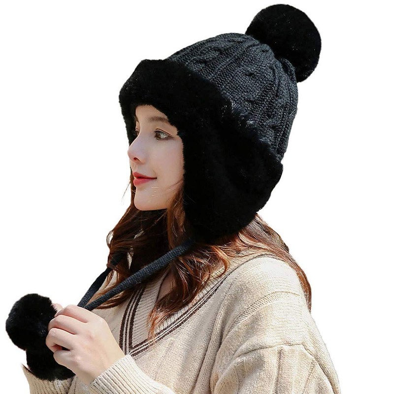 Yixda Women's Winter Hat with Ear Flaps Warm Fur Hat