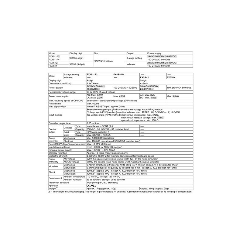Autonics Korea FX4S-1P4 Digital Counter Timer 4-digit 48x48 100~240VAC