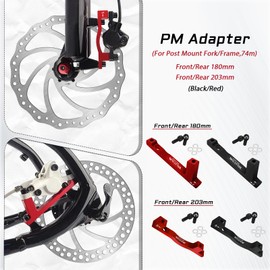 AEYINO PM/is Front Rear 180/203mm Disc Brake Caliper Mount Adapter Gear Parts Accessories, CNC Machined Aluminum Alloy Rotor Adapter with Bolts for MTB Mountain Bike Disc Rotor Accessory