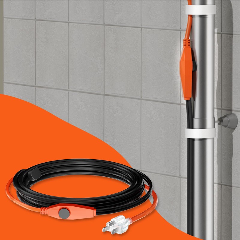VEVOR Pipe Heating Cable, 9FT 7W/FT Heat Tape for Pipes