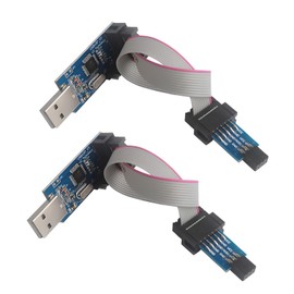 Geekstory for ATMEL 51 AVR USB ISP ASP Microcontroller Programmer Downloader with Cable + 10Pin to 6Pin Adapter Board for Ender 3 or Ender 3 Pro(Pack of 2)