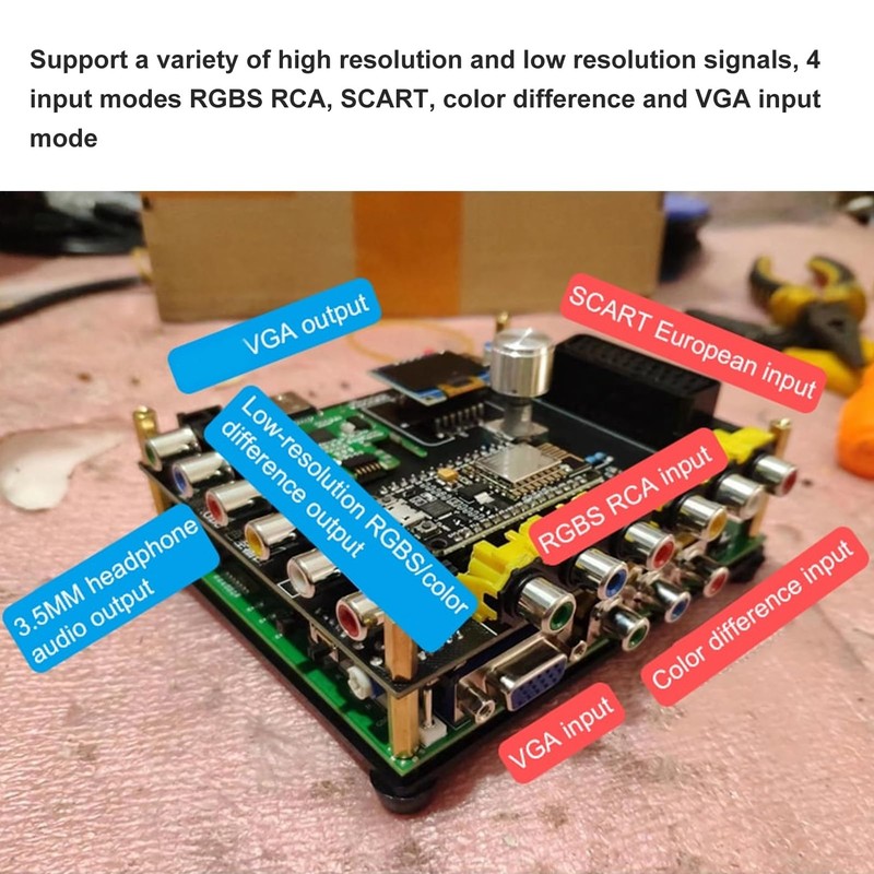 DC5V LCD GBSC Converter 3 Output VGA RCA High Definition
