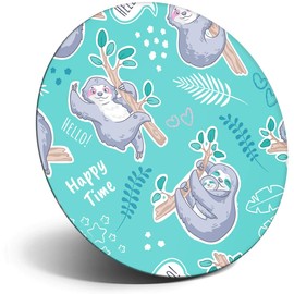 Destination Vinyl ltd Magnet for Refrigerator, Fridge - Blue Cute Sloth Pattern Kids Funny for Office, Cabinet and Whiteboard, Magnetic Stickers, 44359