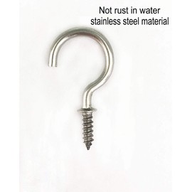 IDEALSV 304 Stainless Steel Screw Ceiling Hooks, 7/8 Inch Screw-in Light Hooks Outdoor and Indoor Use (40 PCS)