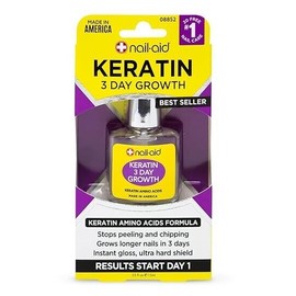 Nail-Aid Keratin 3 Day Growth Nail Treatment & Strengthener, Clear, 0.55 Fl Oz