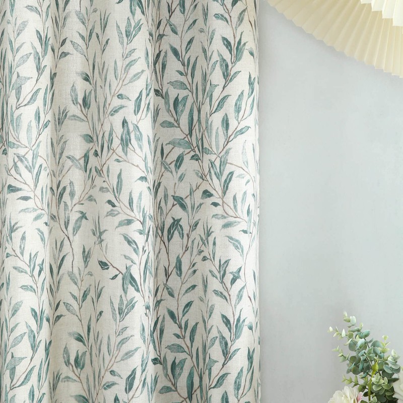 VOGOL Natural Grommet Curtains for Kitchen, 63 Inches Long Vivid