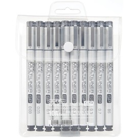 Copic Marker Multiliner SP Ink Pen (Pack of 10), Black (MLSP10A)