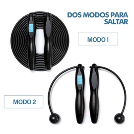 Cuerda para Saltar, MTQ Contador Digital Velocidad para Saltar, Contador de Cuerdas para Entrenamiento, Fácil de Ajustar y Con Manijas Contador de Calorías de Cuerda Ajustable (Negro)