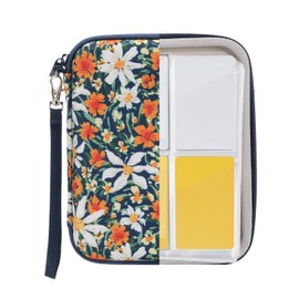 Jeachan Card Case for Yoto cards, Soft Portable Folder with Zipper & 80 Pockets Player & Mini Audiobook Cards, Card Binder Holder with Sleeves for Travel (Bloom Surge)