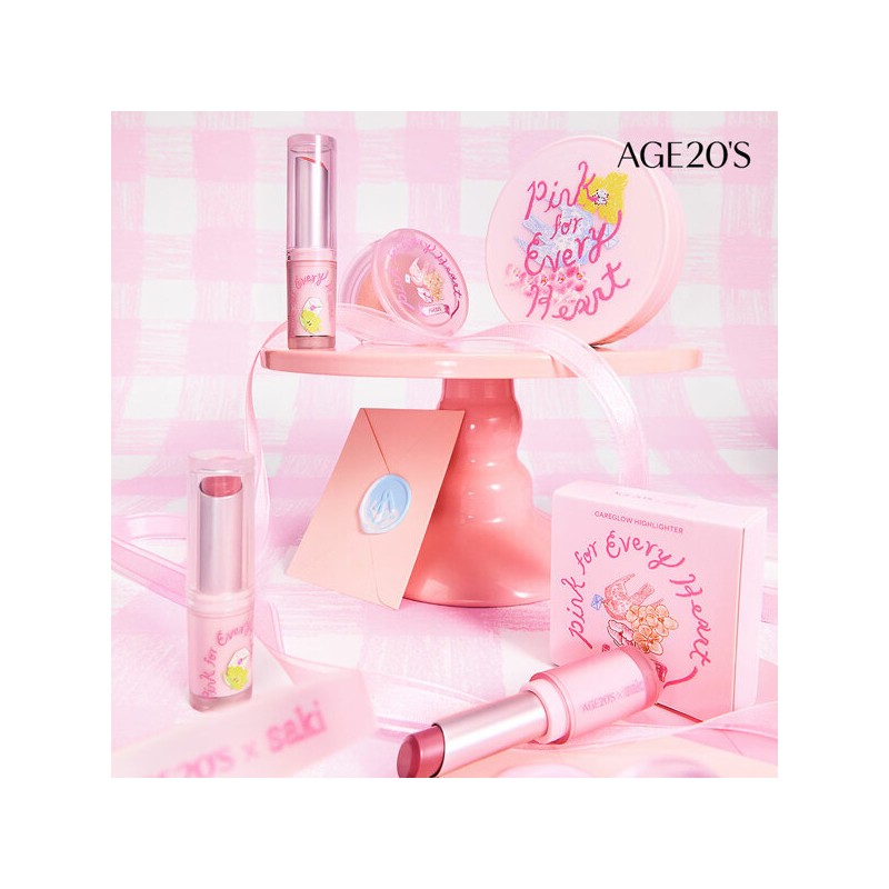 Age 20's (현대Hmall)에이지투웨니스X사키 핑크 포 에브리 하트 에디션 케어글로우 립